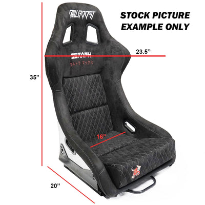 Purple Bull Boost Adjustable Racing Lowered Ultra Max Bucket Seat with Slider Rails