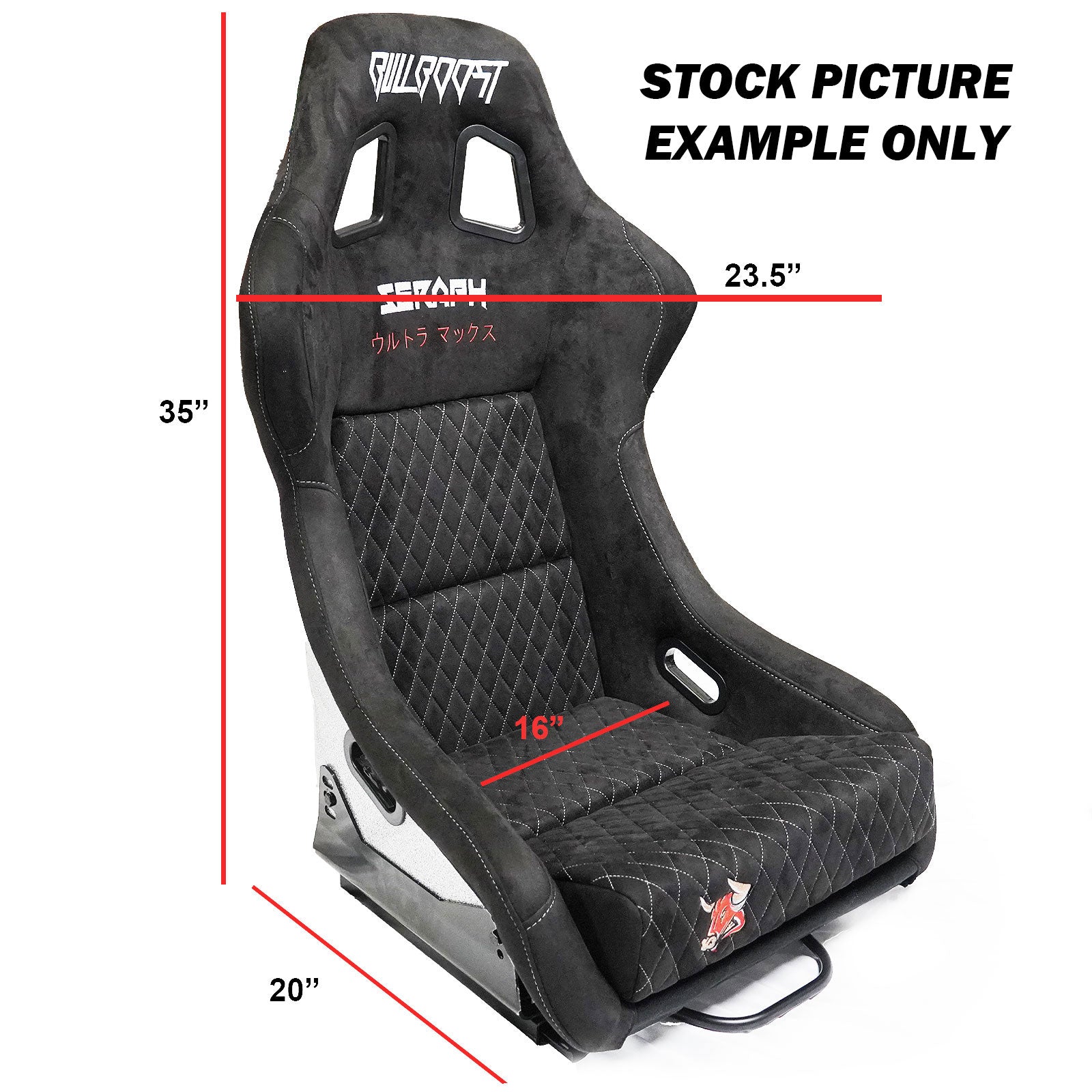 Crema Bull Boost Adjustable Racing Lowered Ultra Max Bucket Seat with Slider Rails