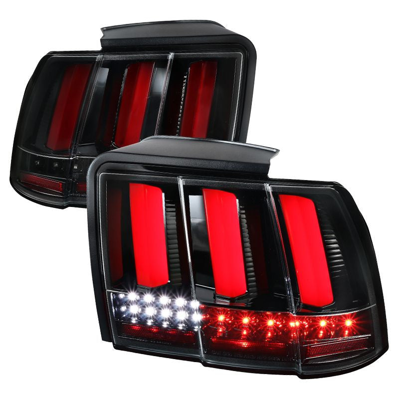 Spec-D 99-04 Ford Mustang SEQ LED Tail Light Jet Black