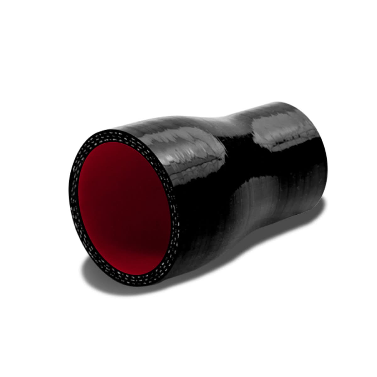 Silicone 3-Ply Reducer Hose 1.50" to 1.75" Black/Red