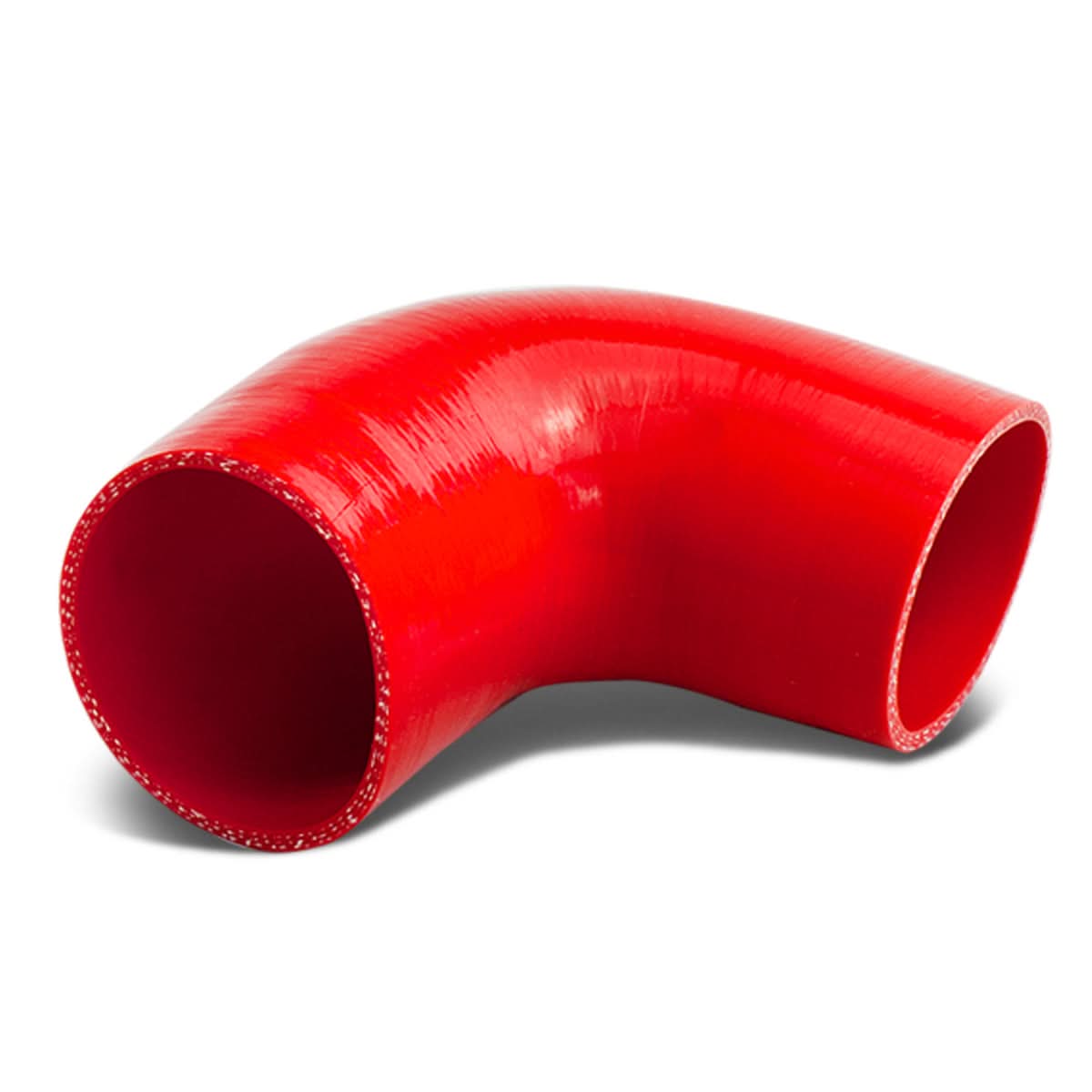 2.25" to 2.50" 90 Degree Silicone Reducer Hose 3-Ply Red
