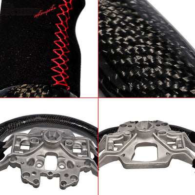 2015-2017 Mustang V1 Matte Steering Wheel Carbon Fiber Synthetic Suede