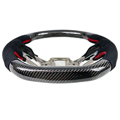 2018-2023 Ford Mustang V1 Steering Wheel w/ Red Stitching Carbon Fiber