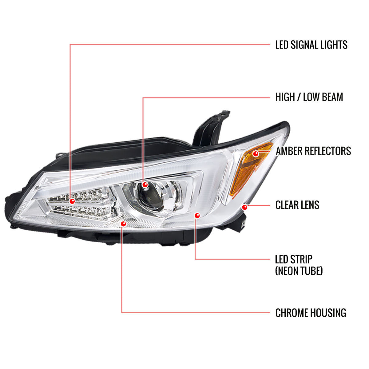 Spec-D 11-13 Scion Tc LED Bar Pro Headlights Chrome