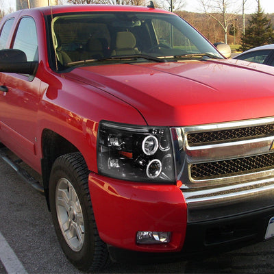 Spec-D 07-13 Silverado Halo Projector Headlights Smoked