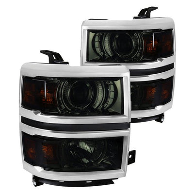 Spec-D 14-15 Chevy Silverado 1500 Projector Headlights Smoked
