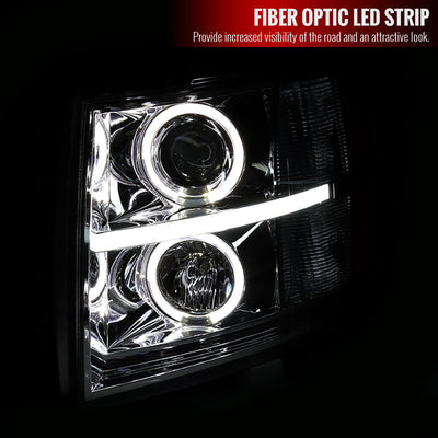Spec-D 07-13 Silverado 2500HD 3500HD LED Bar Headlights Black/Clear