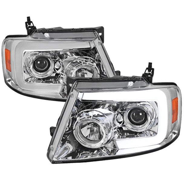 Spec-D 04-08 Ford F150 Lincoln Mark LT Headlights Chrome Sequential