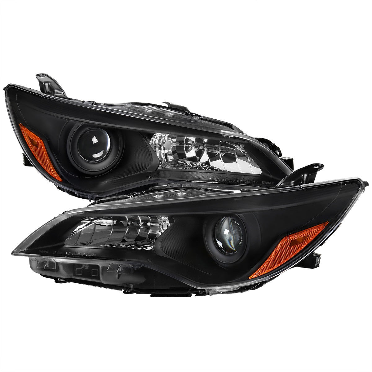 Spec-D 15-17 Toyota Camry Headlights Projector Matte Black/Clear Amber