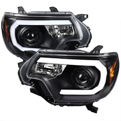 Spec-D 12-15 Toyota Tacoma Pro Headlights LED Bar Black