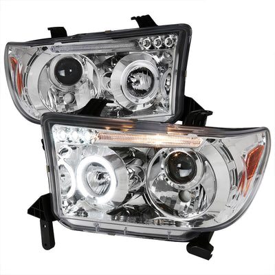 Spec-D 07-13 Tundra Sequoia Halo ProJector Headlights Chrome