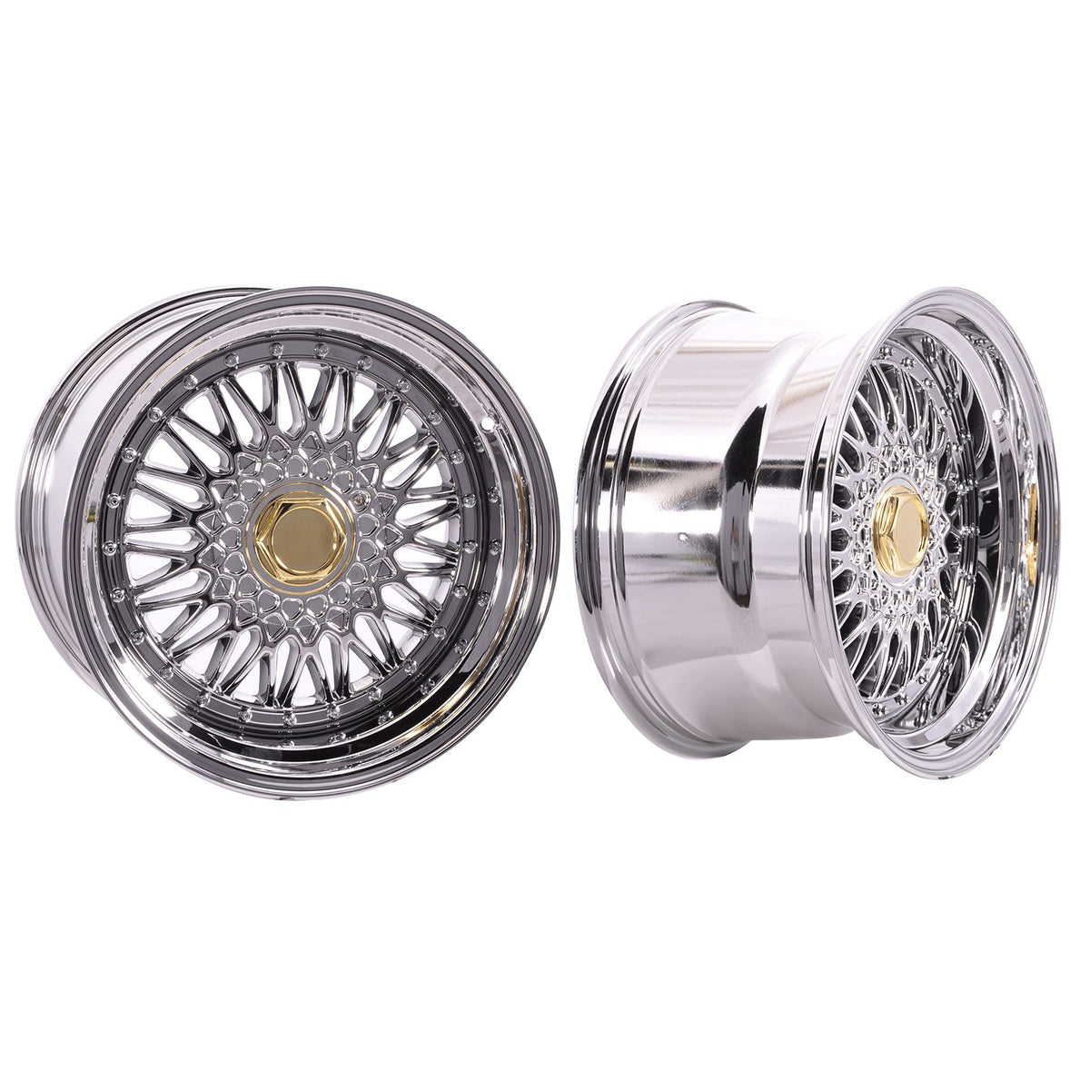 (4) 17X10 +25 5X100 / 5X114.3 Step Lip Deep Dish Mesh Wheels Rims