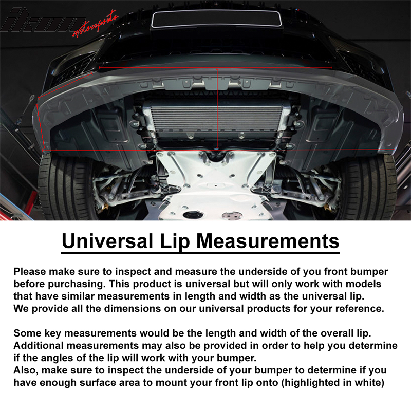 Universal 100" Red Trim Front Lip Splitter Quick Chin Rubber Foam