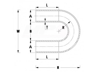 HPS Performance Products HPS 3/4" OD 180 Degree U Bend 6061 Aluminum Elbow Pipe Tubing 16 Gauge w/ 1-1/2" CLR