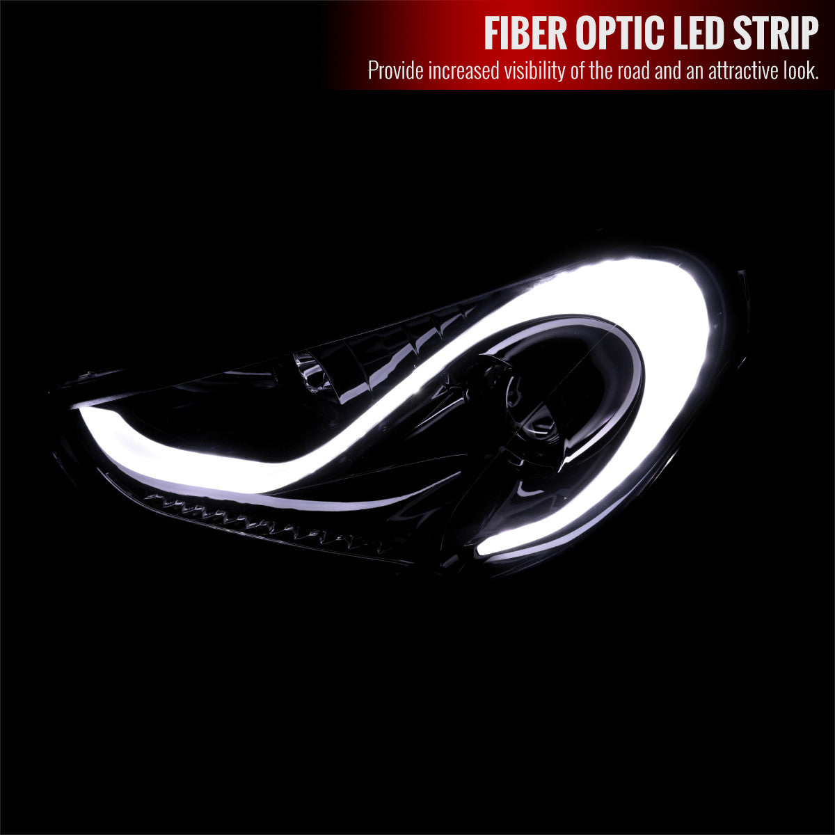 Spec-D 12-17 Veloster Sequential LED Headlights Black/Smoked