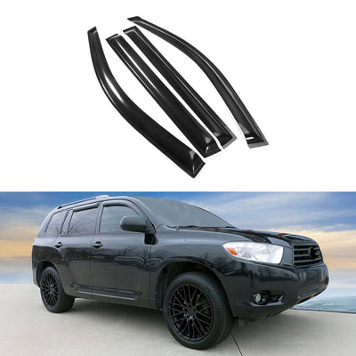 2008-2013 Toyota Highlander Acrylic 4PC Window Visors Tape On Guard