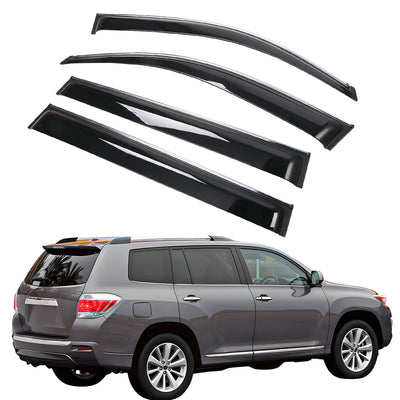 2008-2013 Toyota Highlander Acrylic 4PC Window Visors Tape On Guard