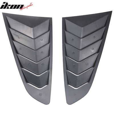 2015-2023Â Ford Mustang IKON Black Rear Window Louver Side Louvers ABS