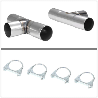 Universal Dual Exhaust Kit 16 Pipes U-Fit 2.5"-2.65" OD Mild Steel