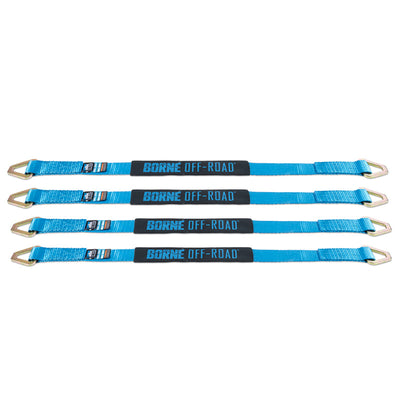 Borne Off-Road Vehicle Ratchet Tie-Down Kit (4 pack) Blue BNRTC-TD-4BL