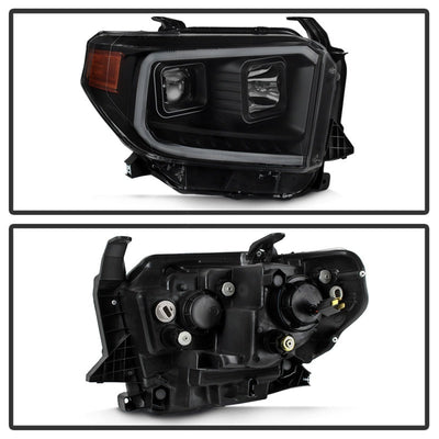 SPYDER xTune 14-17 Toyota Tundra DRL LED Light Bar Proj Headlights - Black Smoke (PRO-JH-TTU14-LB-BSM) 9043031