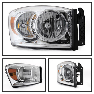 SPYDER Xtune Dodge Ram 1500 06-08 / Ram 2500/3500 06-09 Amber Crystal Headlights Chrome HD-JH-DR06-AM-C 9022913