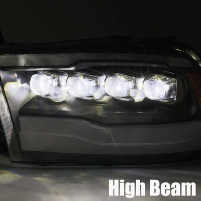 AlphaRex 09-18 Dodge Ram 1500HD NOVA LED Projector Headlights Plank Style Design Gloss Black w/DRL 880590 *Discontinued