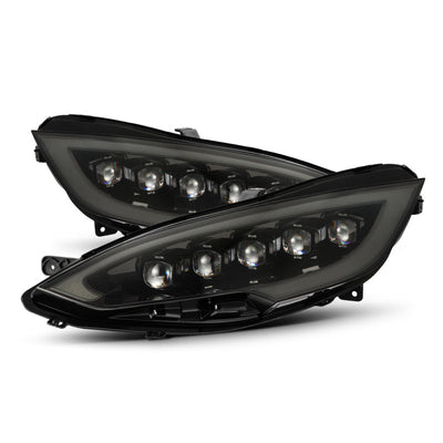 AlphaRex 12-21 Tesla Model S NOVA LED Proj Headlights Alpha-Black w/Actv Light & Seq.Sig / SB DRL 880878 *Discontinued