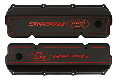 Ford 351C Aluminum Valve Cover Set - Black Finish FRDM6582-Z351B