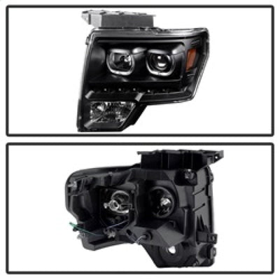 SPYDER Xtune Ford F150 09-14 Projector Headlights Halogen Model Only LED Halo Black PRO-JH-FF15009-CFB-BK 9032226