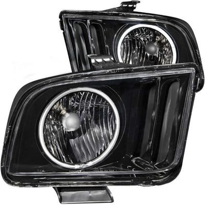 Anzo 2005-2009 Ford Mustang Crystal Headlights w/ Halo Black (CCFL)