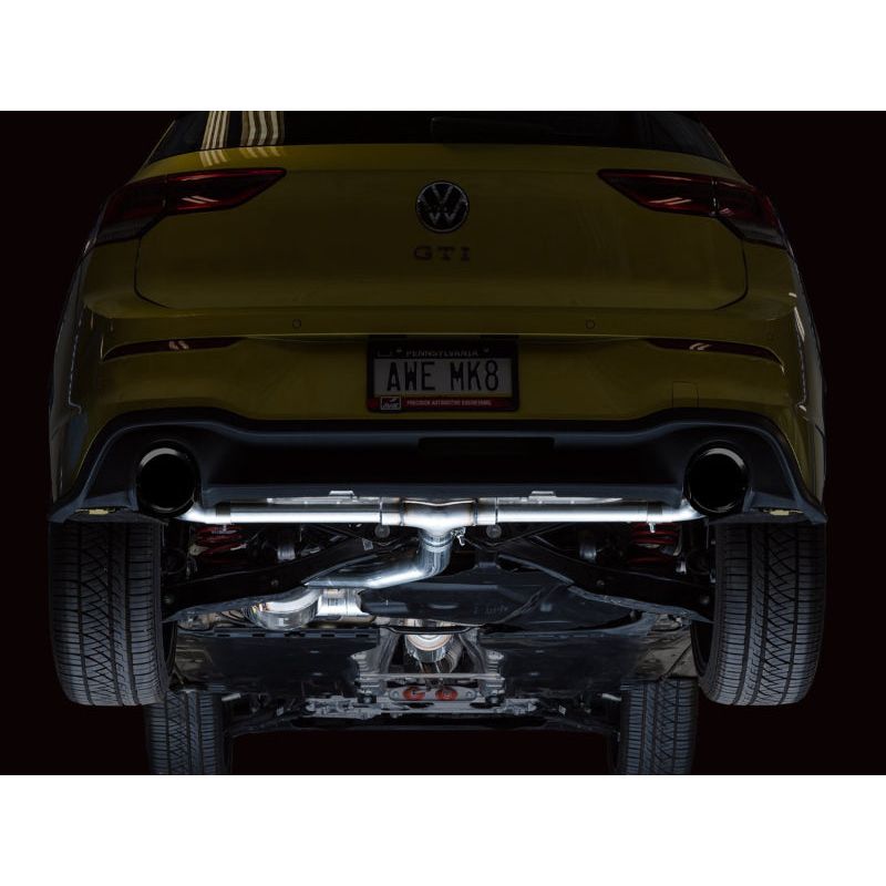 AWE 2022 VW GTI MK8 Touring Edition Exhaust - Diamond Black Tips