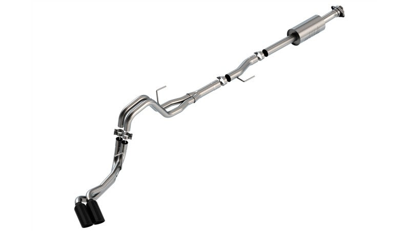 Borla F-150 2021 2.7L/3.5L 4dr CC SB EC STB Lar/KingR/Plnm/LTD 3/2.25 DSE CB S-Type BLK CHR Tips 140871BC