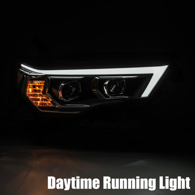AlphaRex 14-20 Toyota 4Runner PRO-Series Halogen Projector Headlights Chrome