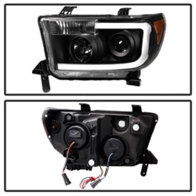 SPYDER Xtune Toyota Tundra 07-13 LED Light Bar Projector Headlights Black PRO-JH-TTU07-LED-BK 9027888