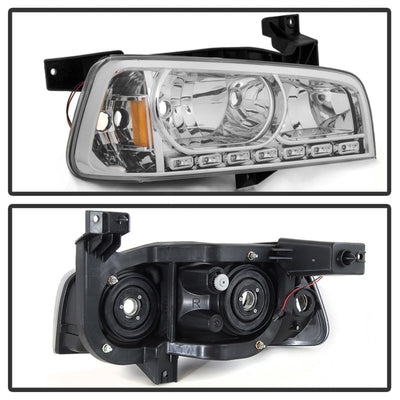 SPYDER Xtune Dodge Charger 06-10 1Pc LED Crystal Headlights Chrome HD-ON-DCH05-1PC-LED-C 5017628