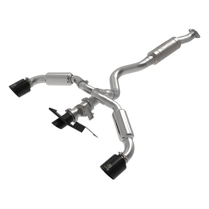aFe 23-24 Toyota GR Corolla L3 1.6L (t) Gemini XV 3in to 2-1/2in Cat Back Exhaust w/ Black Tips