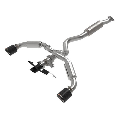 aFe 23-24 Toyota GR Corolla L3 1.6L (t) Gemini XV 3in to 2-1/2in CatBack Exhaust w/Carbon Fiber Tips
