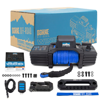 Borne Off-Road 10K Winch - Blue Synthetic Rope BNWN-10-SBL