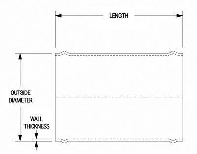 HPS Performance Products HPS 2-1/4" OD 6061 Aluminum Joiner Tube Piping with Bead Roll