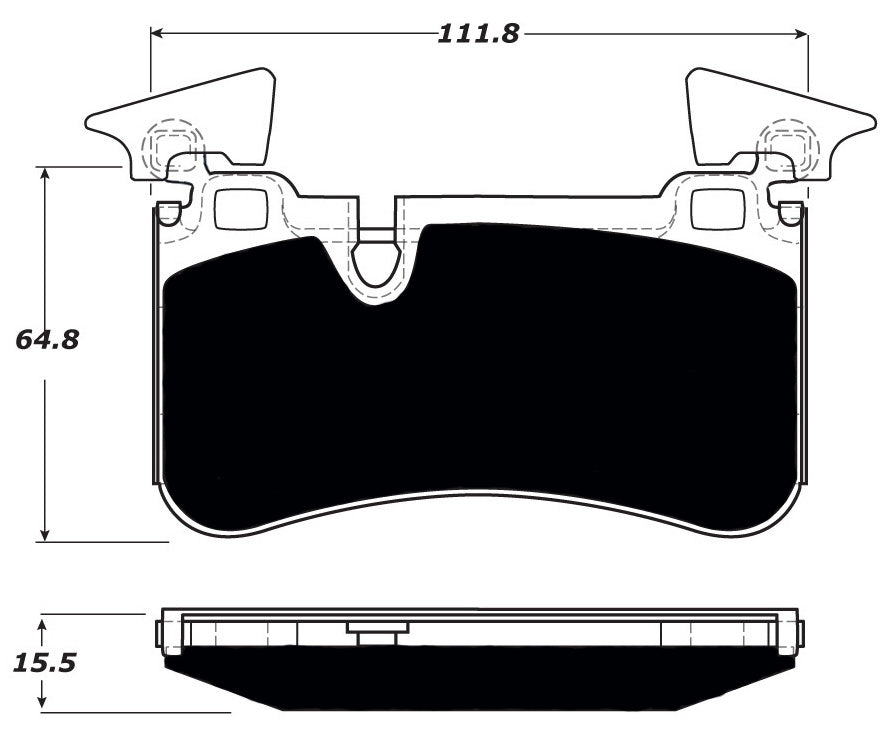 Porterfield Brake Pads for 2008 MERCEDES-BENZ SL55 AMG w/6piston Front Caliper