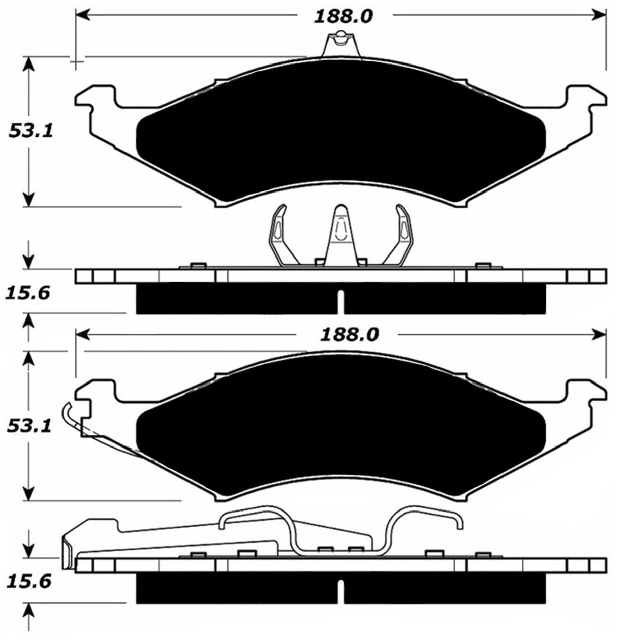 Porterfield Brake Pads for 1988 FORD TAURUS Rear Drum w/Steel Piston