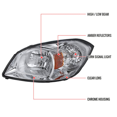 Spec-D 05-10 Chevy Cobalt G5 Pursuit Euro Headlights Chrome