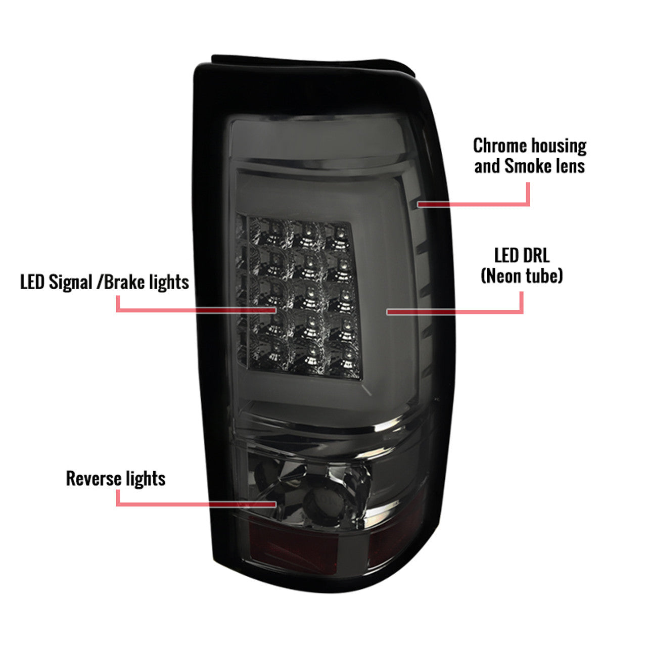 Spec-D 03-07 Silverado GMC Sierra G2 LED Tail Lights Smoked