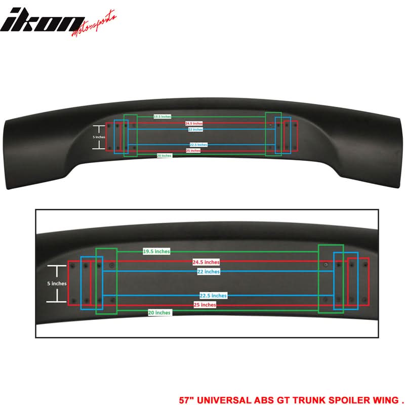 Nissan 57" Unpainted GT Style Adjustable Rear Trunk Spoiler Wing ABS