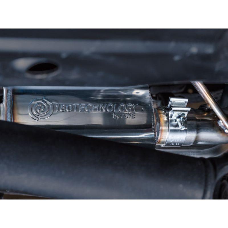 AWE 2016-2023 Toyota Tacoma 0FG Catback Exhaust w/ BashGuard - Dual Diamond Black Tips