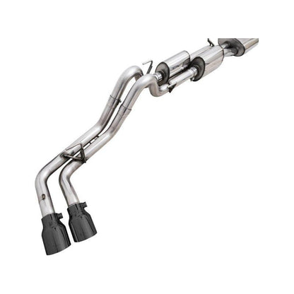 AWE 2016-2023 Toyota Tacoma 0FG Catback Exhaust w/ BashGuard - Dual Diamond Black Tips