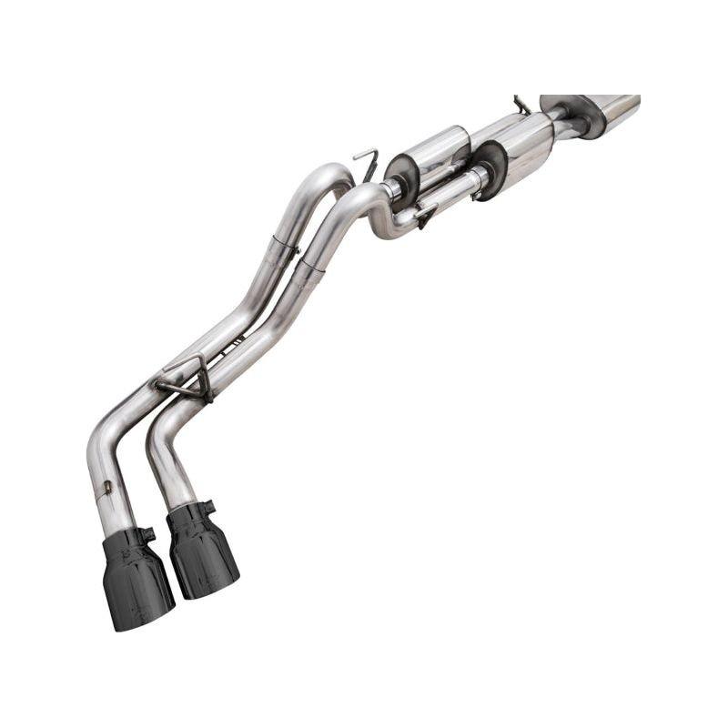 AWE 2016-2023 Toyota Tacoma 0FG Catback Exhaust w/ BashGuard - Dual Diamond Black Tips