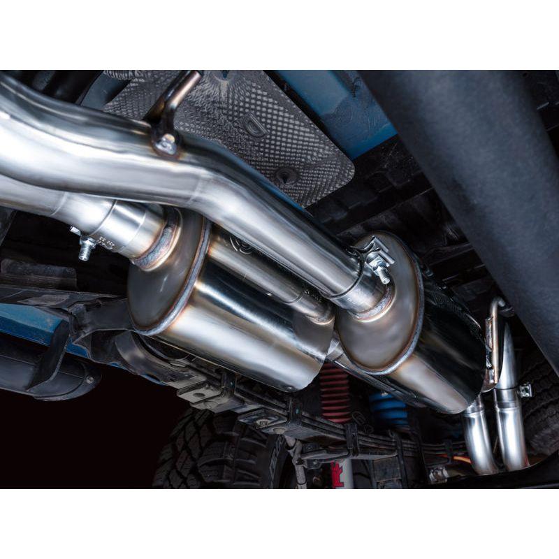 AWE 2016-2023 Toyota Tacoma 0FG Catback Exhaust w/ BashGuard - Dual Diamond Black Tips