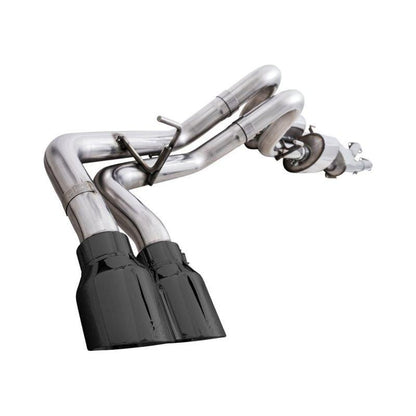 AWE 2016-2023 Toyota Tacoma 0FG Catback Exhaust w/ BashGuard - Dual Diamond Black Tips